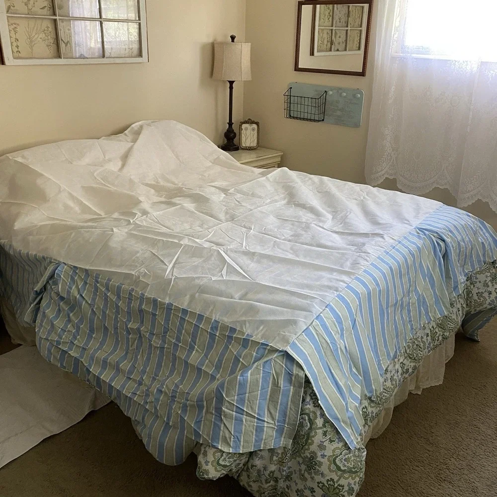 Ralph Lauren Paisley Striped Reversible King Size Comforter, 2 Shams & Bedskirt
